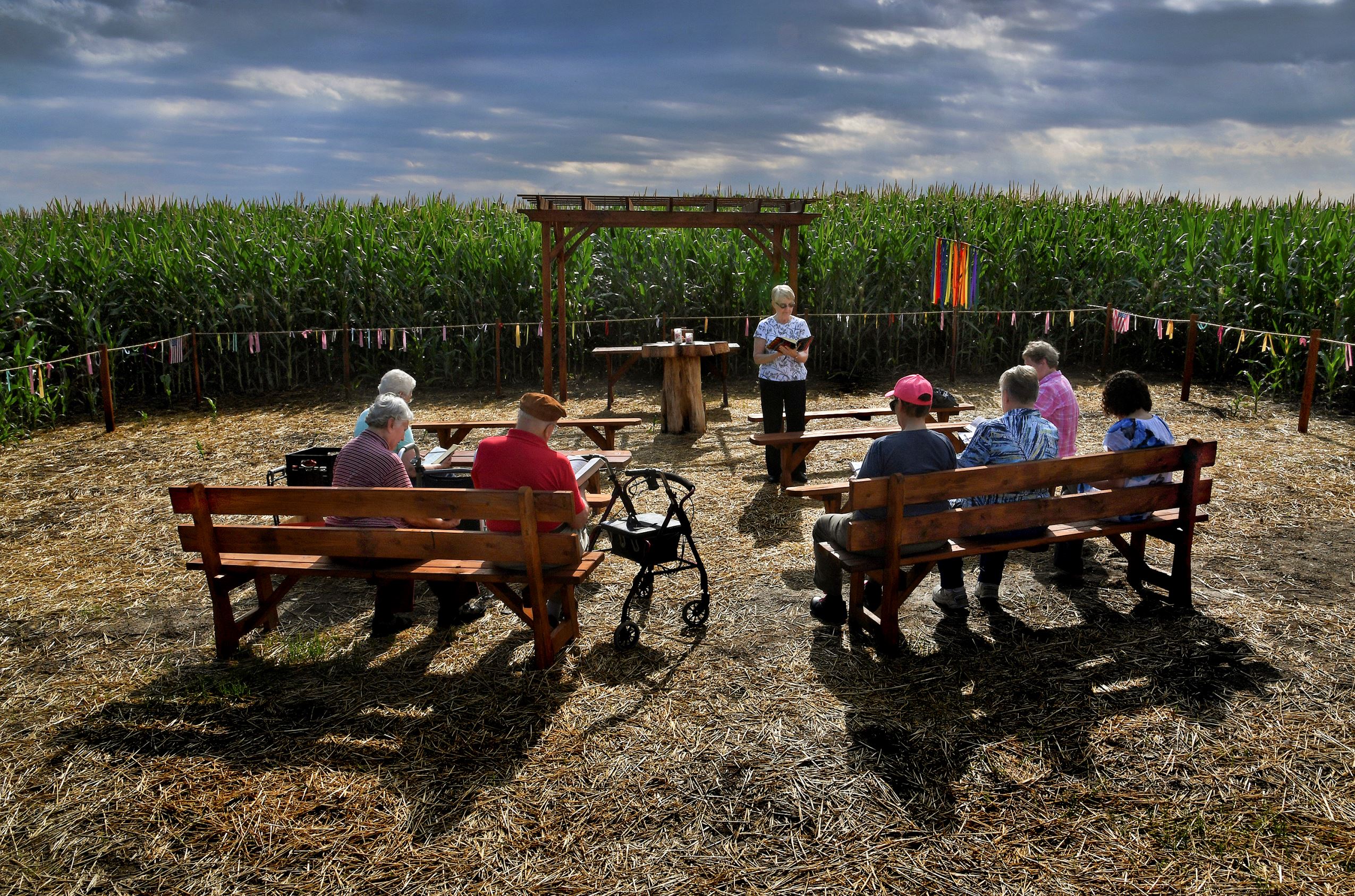Nuns build chapel block path