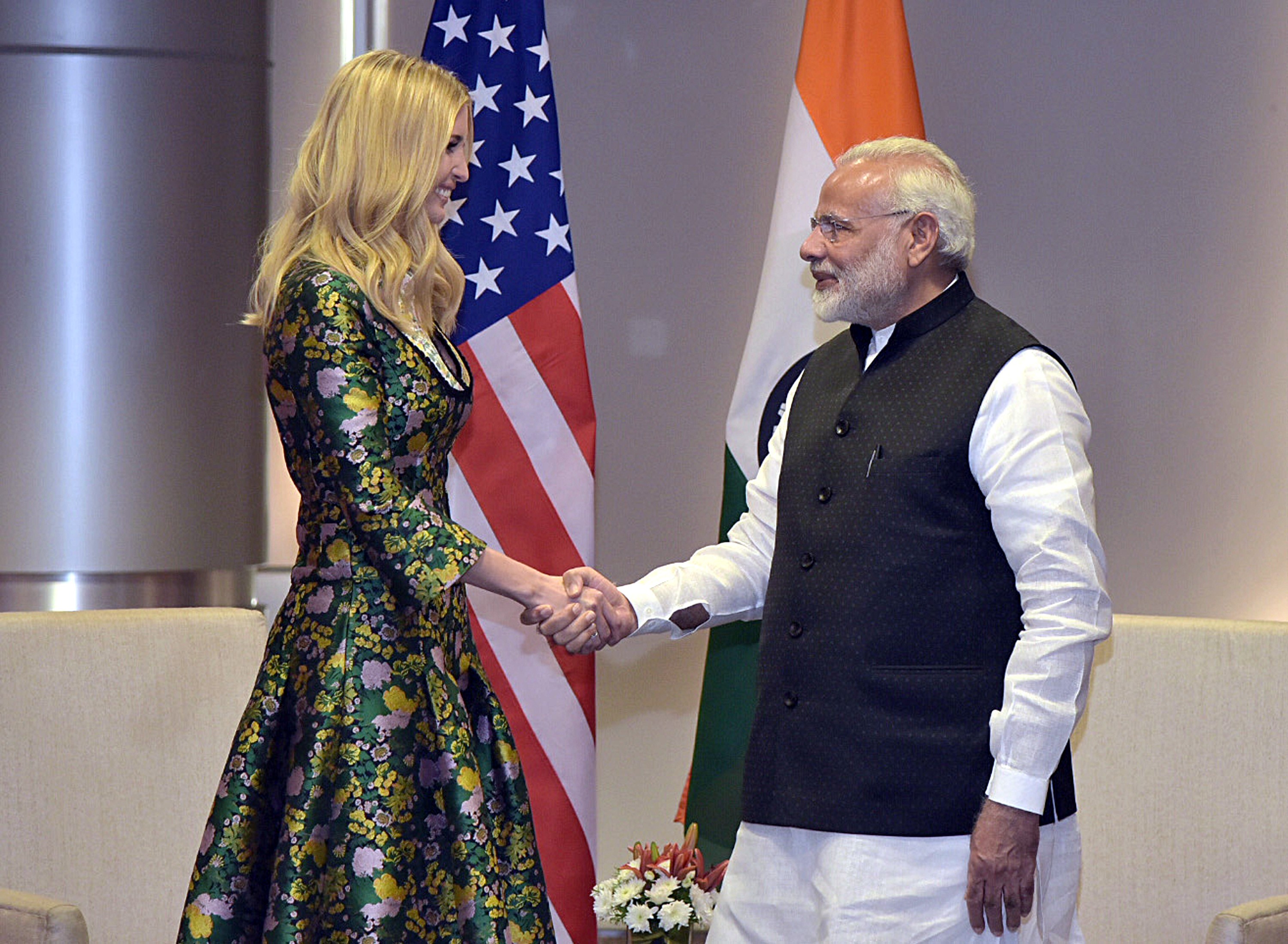 Modi meets Ivanka Hâ€™bad