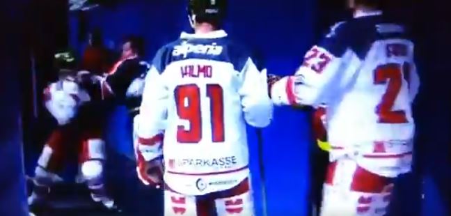 Austrian hockey fight breaks during