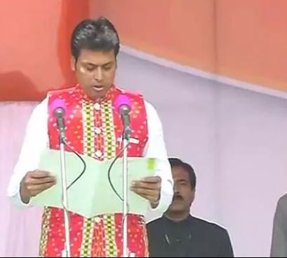 Biplab takes oath Tripura