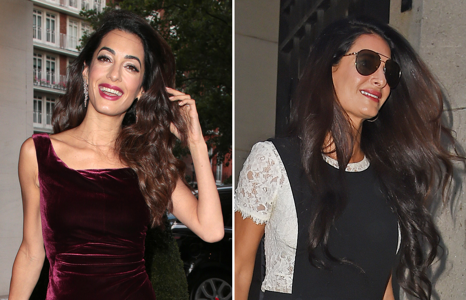 Slide 2 of 23: LONDON, ENGLAND - JUNE 16: Amal Clooney arrives for the WAAAUB Uk Chapter Gala Dinner on June 16, 2018 in London, England. (Photo by Ricky Vigil M/GC Images); NEW YORK, NY - MAY 02: Tala Alamuddin is seen on May 2, 2015 in New York City. (Photo by NCP/Star Max/GC Images)