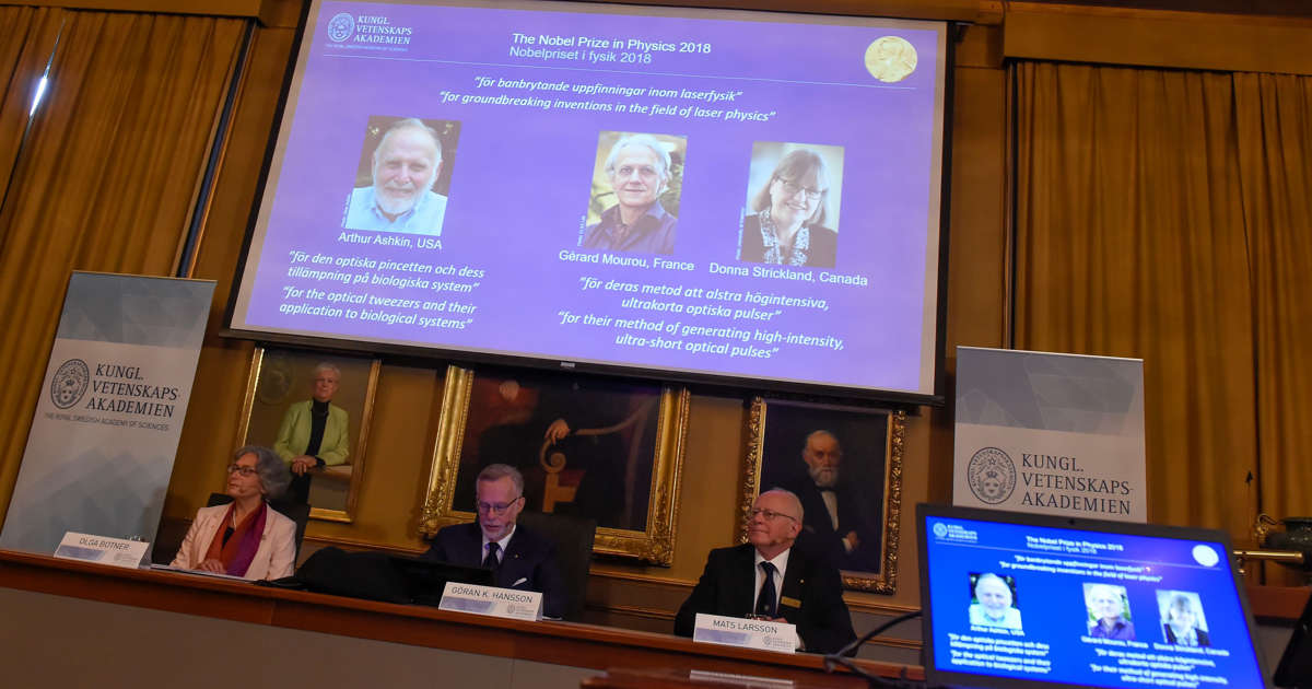 Ashkin, Mourou, Strickland win 2018 Nobel Physics Prize