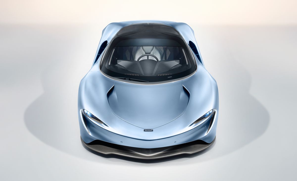 a silver and black car: The 2020 McLaren Speedtail Revealed!