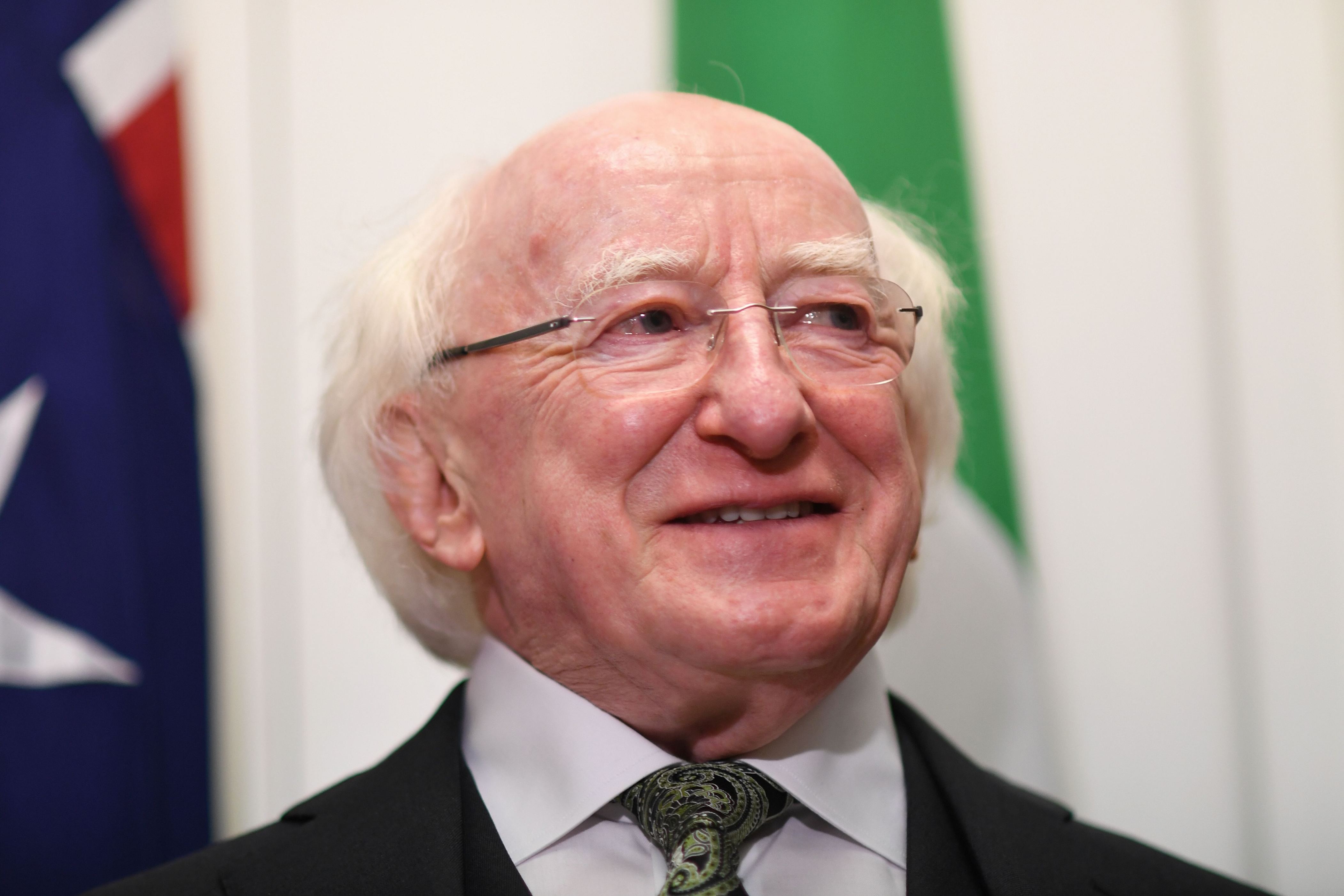 The President of Ireland Michael Higgins attends a function at Parliament House in Canberra on October 16, 2017.  
The president is on a three day official visit to Australia. / AFP PHOTO / POOL / LUKAS COCH        (Photo credit should read LUKAS COCH/AFP/Getty Images)