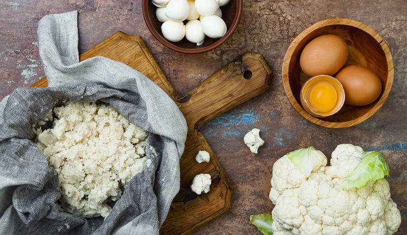 Pizzaboden aus Blumenkohl