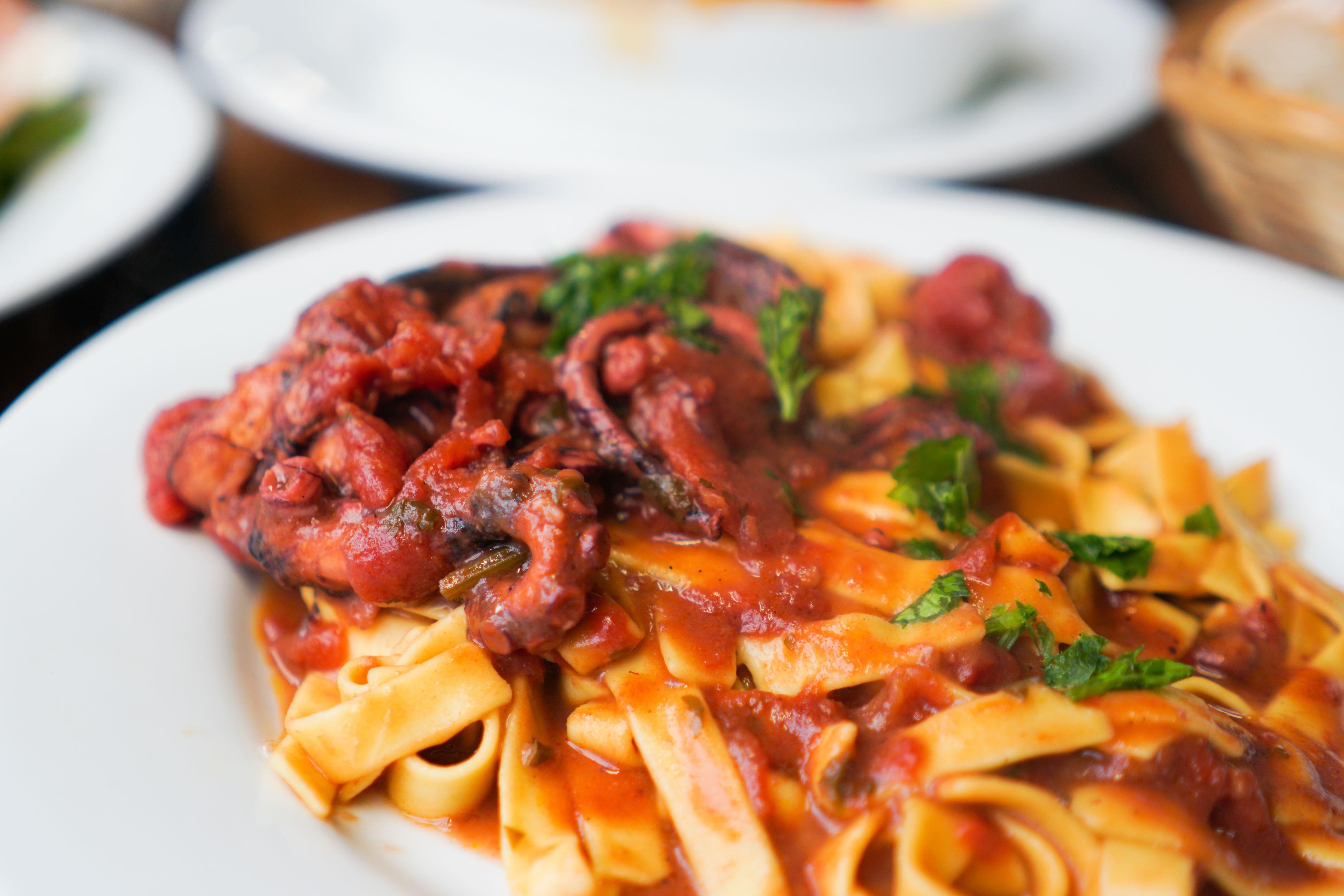 octopus Spaghetti with red sauce
