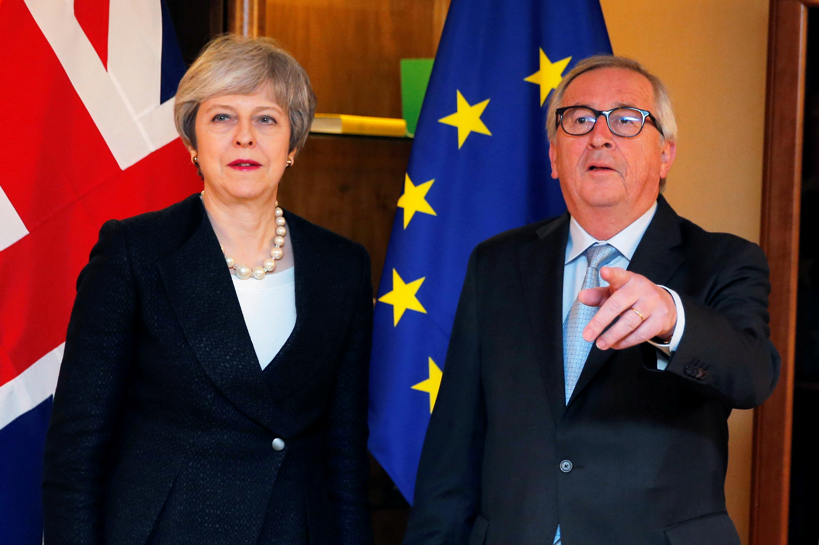 British Prime Minister Theresa May meets with European Commission President Jean-Claude Juncker in Strasbourg, France March 11, 2019. REUTERS/Vincent Kessler/Pool