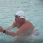 See man become first to swim in a superglacial lake