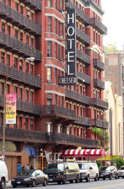 Hotel Chelsea is closed for renovations though some guests do not seem to mind this small fact. They include Dylan Thomas (who died of pneumonia while staying here in 1953) and Sid Vivious (who's girlfriend was stabbed to death here in 1978). The ghost of American novelist Thomas Wolfe is also said to haunt the eighth floor.