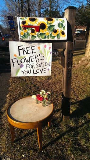 An anonymous donor set out free flowers to spread the love on Valentine's Day.