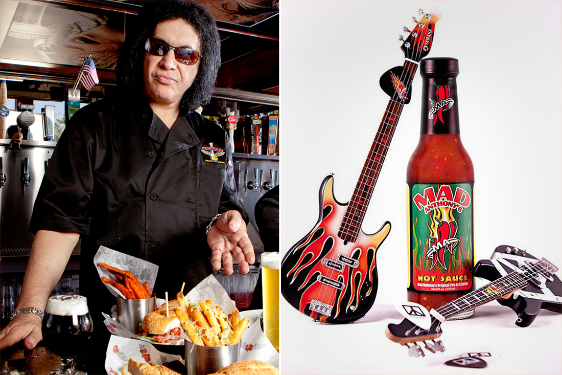 Gene Simmons of the Rock & Brews restaurant chain and Mad Anthony's hot sauce