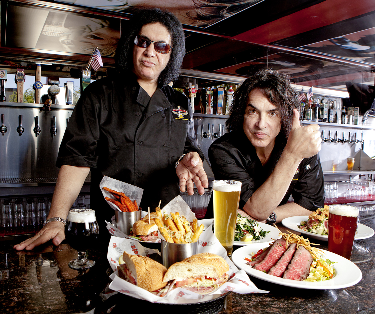 (From left) Gene Simmons and Paul Stanley of the Rock and Brews restaurant chain