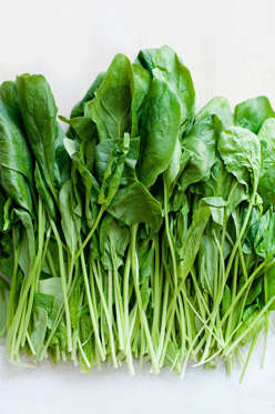 <p>You're probably already aware that the craze around spinach has to do with its <a href="http://www.redbookmag.com/body/health-fitness/advice/g2116/the-healthiest-superfoods/">"superfood" properties</a>—namely, its high content of the vitamin A precursor, beta-carotene. Adding a cup of spinach to your omelet every morning will allow your body to utilize the vitamin A to <a href="http://www.redbookmag.com/body/healthy-eating/advice/g1258/anti-aging-foods/?slide=6">fight off free radicals</a> and <a href="http://www.redbookmag.com/perfect-skin/">prevent skin damage</a>. </p>