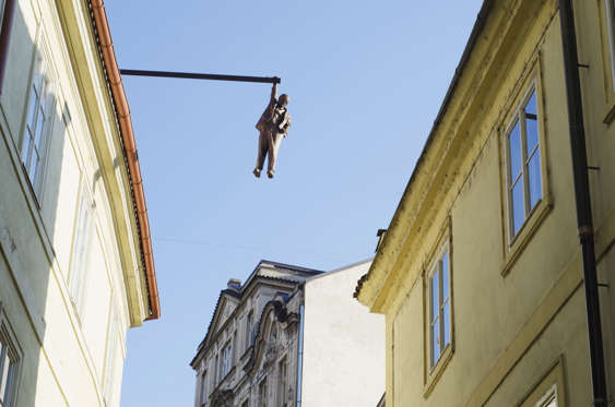 VARIOUS Hanging man above the street by David Cerny, Prague, Czech Republic