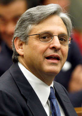 FILE - In this May 1, 2008 file photo, Judge Merrick Garland, U.S. Court of Appeals for the District of Columbia Circuit, is pictured before the start of a ceremony at the federal courthouse in Washington.