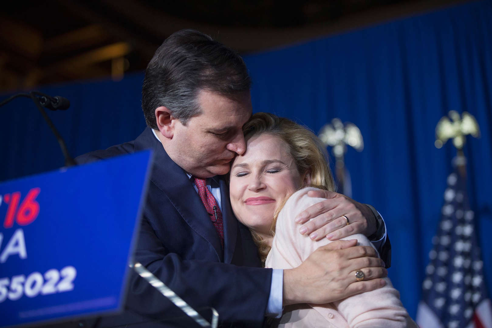 With his wife Heidi by his side, Republican presidential candidate Sen. Ted Cruz (R-TX) speaks during his election night watch party at the Crowne Plaza Downtown Union Station where he announced he was suspending his bid for the Republican presidential nomination on May 3, 2016 in Indianapolis, Indiana.