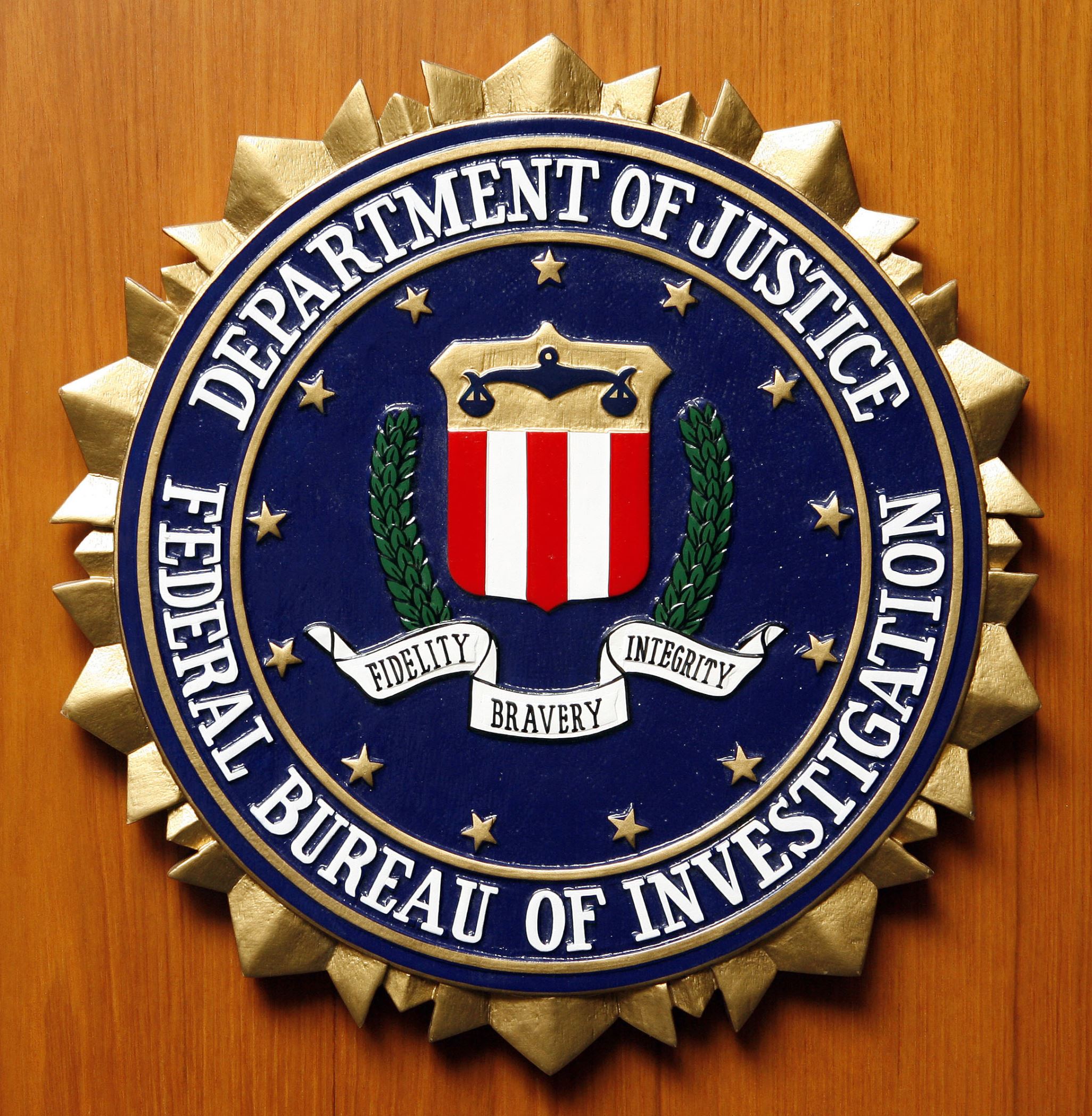 File photo of the logo of the Federal Bureau of Investigation.