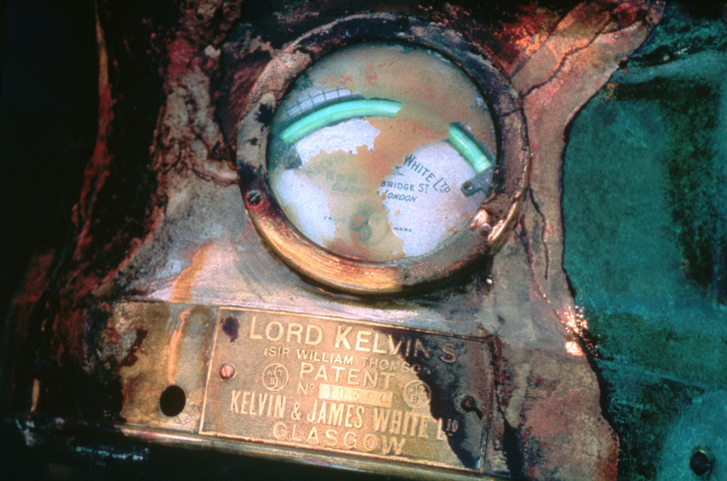An electric meter for the electric light from the compass of the Titanic was recovered from the shipwreck.