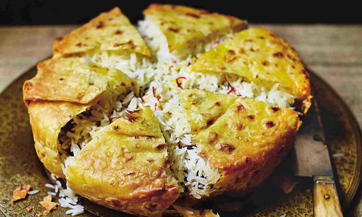 Buttered rice under a Shah's crown (Laura Edwards)