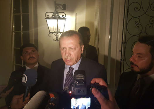 Turkish President Tayyip Erdogan speaks to media in the resort town of Marmaris, Turkey, July 15, 2016. REUTERS/Kenan Gurbuz TPX IMAGES OF THE