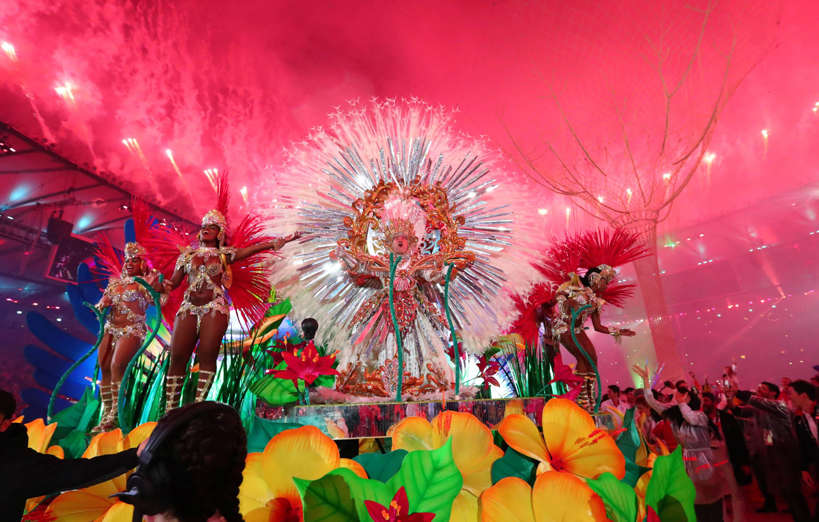 Dancers perform at the end of the closing ceremonies for the Rio 2016 Summer Olympic Games at Maracana.