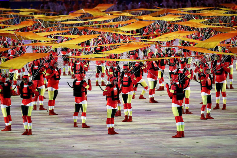 Dancers perform at the 'Art of the People' segment during the Closing Ceremony on Day 16 of the Rio 2016 Olympic Games at Maracana Stadium on Aug. 21, in Rio de Janeiro, Brazil.