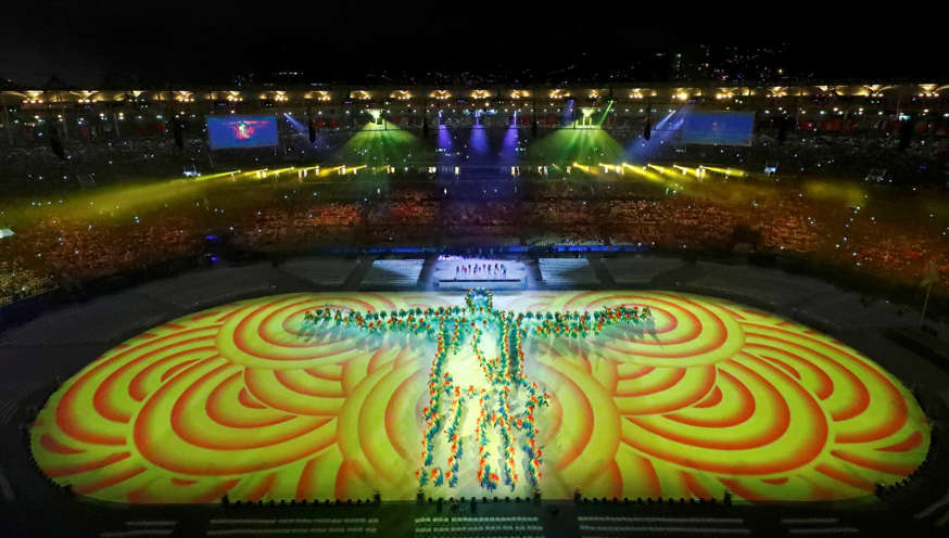 Performers take part in the closing ceremony.