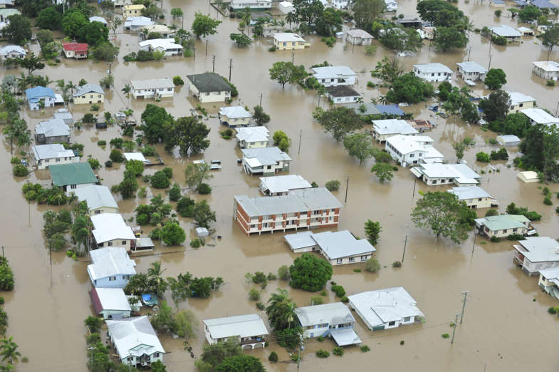 Flooding in North Queensland, Australia - 03 Feb 2009 Houses submerged by water