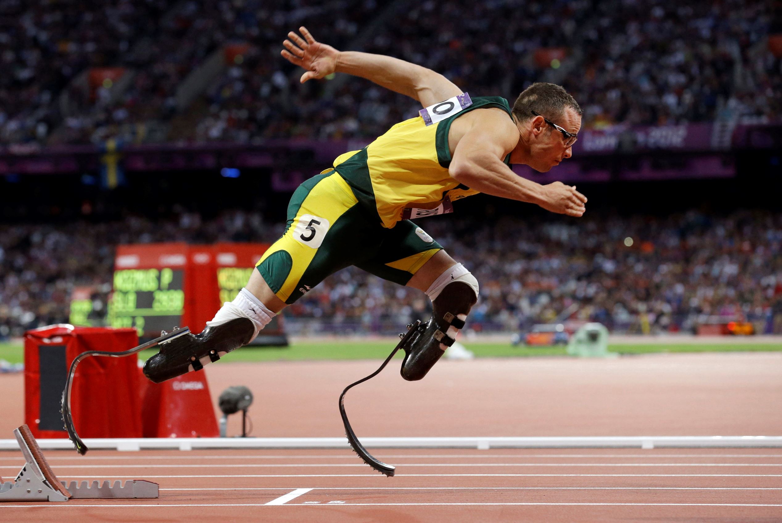 Por conta de uma hemimelia fibular (ausência de fíbula), Oscar Pistorius teve as pernas amputadas aos 11 meses. Com próteses, ele se tornou velocista na adolescência.

Suas incríveis marcas lhe renderam o apelido de "Blade Runner" ("corredor lâmina") e o transformaram em personalidade mundial. Multicampeão nas 3 Paralimpíadas que disputou, encantou o mundo nas Olimpíadas de 2012, quando se classificou para as semifinais da prova de 400m rasos e integrou o time sul-africano no revezamento 4x100m, competindo de igual com atletas sem deficiência.

Em fevereiro de 2013, matou a namorada, a modelo Reeva Steenkamp, com disparos após uma discussão. Já condenado, atualmente sua pena é de 6 anos de prisão.