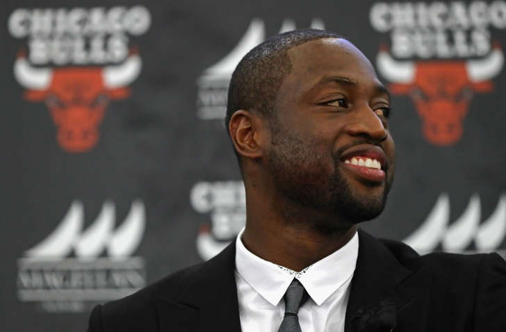 CHICAGO, IL - JULY 29: Dwyane Wade is introduced as a new member of the Chicago Bulls at the Advocate Center on July 29, 2016 in Chicago.
