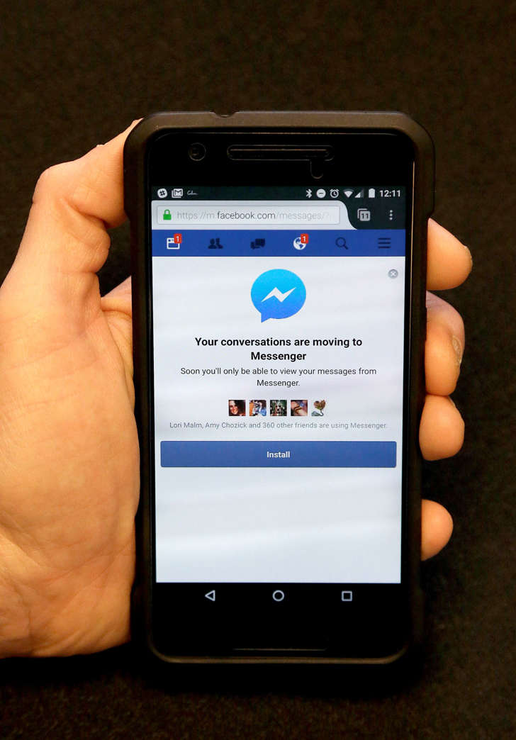 A file photo showing a Facebook Messenger app.
