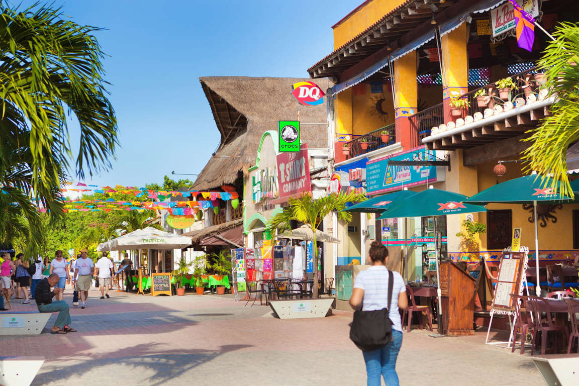 Playa Del Carmen Tourist District, Mayan Riviera, Mexico Shops, Restaurants