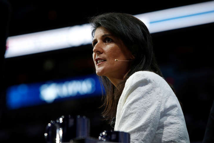 U.S. Ambassador to the United Nations NIkki Haley speaks to the American Israel Public Affairs Committee (AIPAC) policy conference in Washington, U.S., March 27, 2017.