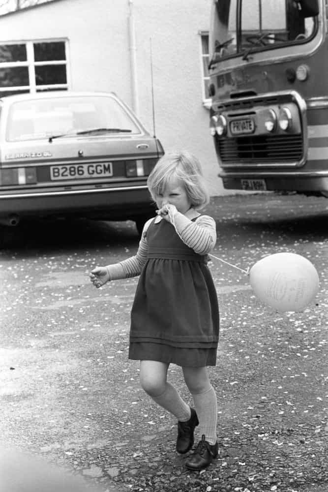 <p>Zara Phillips, the daughter of Anne, Princess Royal, leaves her nursery school in Minchinhampton, Gloucestershire, on her fourth birthday in 1985.</p>
