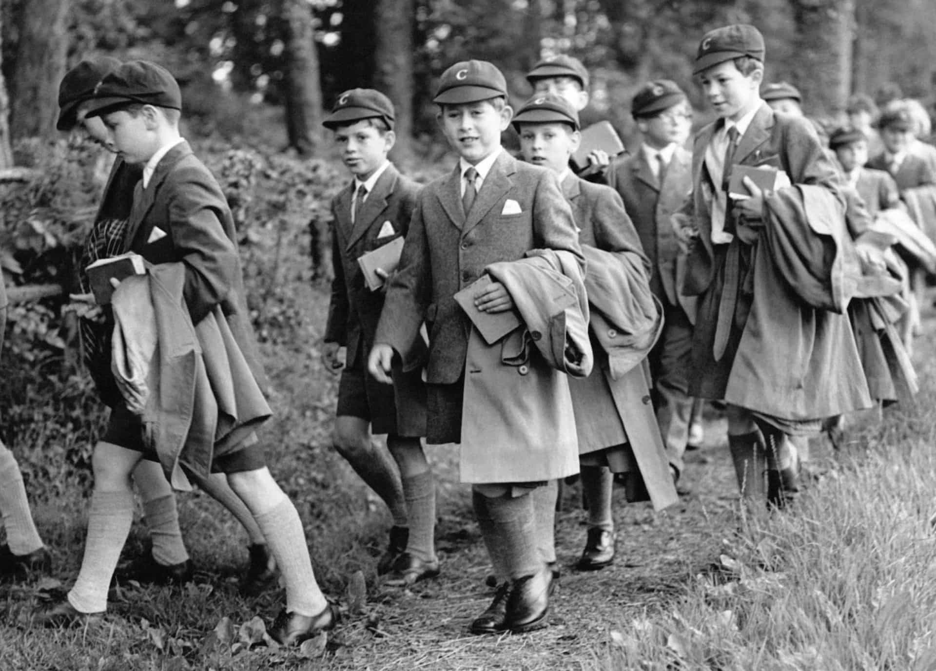 <p>Prince Charles with classmates at Cheam Preparatory School in Berkshire, England, on July 27, 1958.</p>