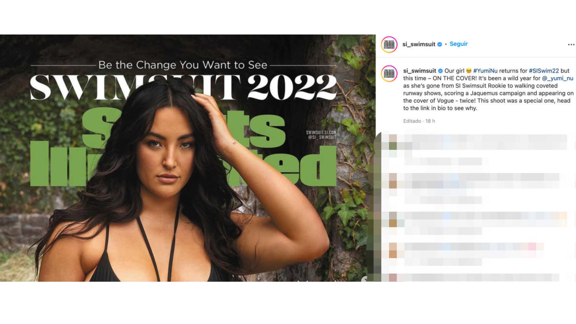 <p>The third of the Sports Illustrated Swimsuit Edition 2022 covers is for Yumi Nu, a well-known singer and plus-size model.</p> <p>Photo: Instagram - @si_swimsuit</p>