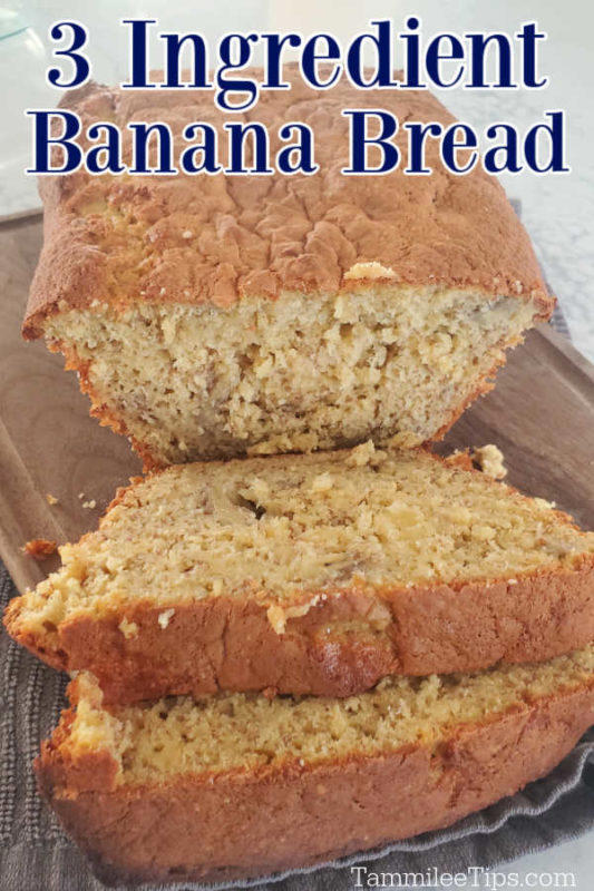 3 Ingredient Banana Bread Recipe