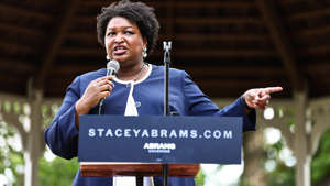Stacey Abrams, Democratic gubernatorial candidate for Georgia, speaks during a campaign event in Reynolds, Georgia, US, on Saturday, June 4, 2022. Abrams will face Georgia governor Brian Kemp in the general election on November 8, 2022. Dustin Chambers/Bloomberg via Getty Images