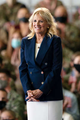 Jill Biden is turning out to be an active FLOTUS, with a ready smile, a sense of fun and the Biden family knack for connecting with ordinary people.  Despite the restrictions of the coronavirus pandemic, she has traveled to promote her husband's policies and her own ambitious agenda, sat for a few media interviews and carried out traditional first lady activities. Take a look at a sampling of what she's been doing since the 2020 election and the inauguration in January 2021.