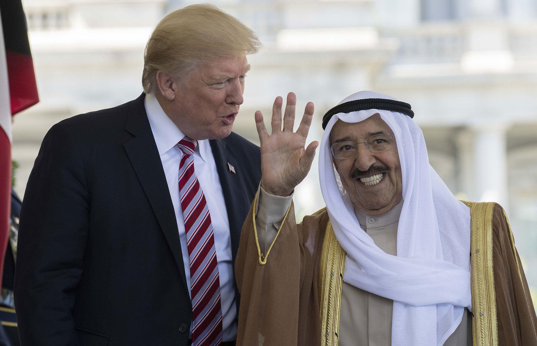 <p>Numbering some 1,000 members, the Al-Sabah dynasty has reigned over Kuwait for more than two centuries, and the former head of the family was the nation's emir, Sheikh Sabah IV Ahmad Al-Jaber Al-Sabah (pictured here with Donald Trump).</p>  <p>He died in 2020, and Nawaf Al-Ahmad Al-Jaber is his successor. In 1991, the clan's wealth, much of which is tied up in US stocks and shares, was estimated by <em>Time </em>magazine to be a whopping $90 billion, and experts suggest the fortune has more or less quadrupled since then.</p>