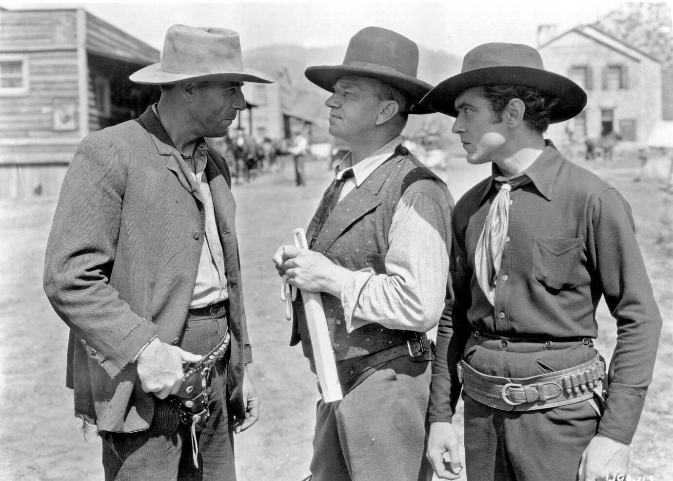 <p>The 1930 film <a href="https://www.imdb.com/title/tt0020693/?ref_=ttco_co_tt"><em>Billy the Kid</em></a> featured <a href="https://www.imdb.com/name/nm0113902/?ref_=tt_cl_t_1" title="https://www.imdb.com/name/nm0113902/?ref_=tt_cl_t_1">John Mack Brown</a> in the titular role, hunted down, captured and re-captured by Sheriff Pat Garrett. Directed by early auteur <a href="https://www.imdb.com/name/nm0896542/?ref_=tt_ov_dr" title="https://www.imdb.com/name/nm0896542/?ref_=tt_ov_dr">King Vidor</a>, it was filmed in an early version of 70 mm widescreen called Realife, and was <a href="https://www.imdb.com/title/tt0033389/?ref_=nv_sr_srsg_0" title="https://www.imdb.com/title/tt0033389/?ref_=nv_sr_srsg_0">remade in 1941</a>.</p>