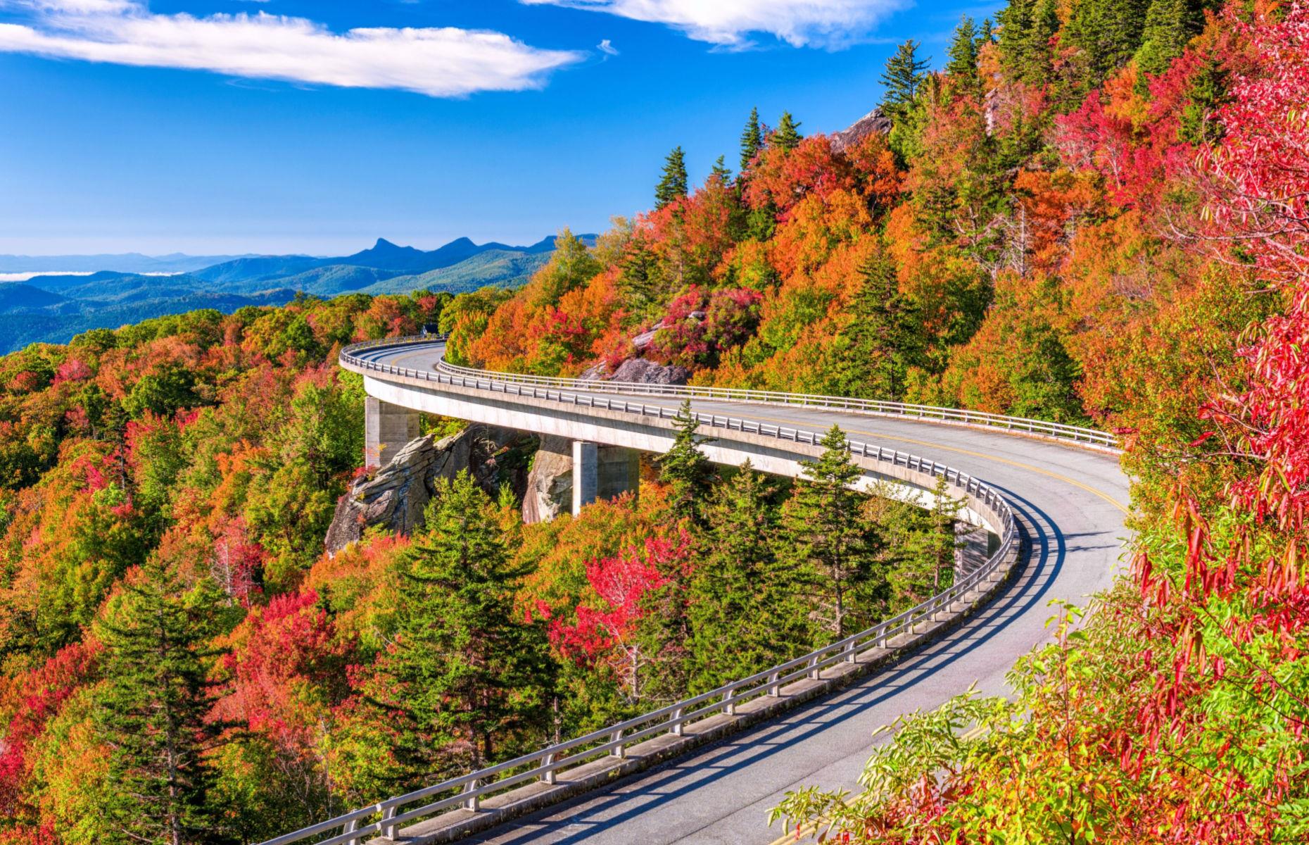 <p>Another classic road trip route, <a href="https://www.blueridgeparkway.org/">Blue Ridge Parkway</a> is embarrassingly rich in natural beauty and wonders. Spanning two states and around 470 miles (756km), it’s easily doable over a week even with all the stops you’re bound to make, because the road, which sprawls from Virginia’s Shenandoah National Park to the Great Smoky Mountains National Park, offers plenty to see and do. It’s also easy to follow, which means fewer opportunities to get lost and, in turn, fewer arguments.</p>