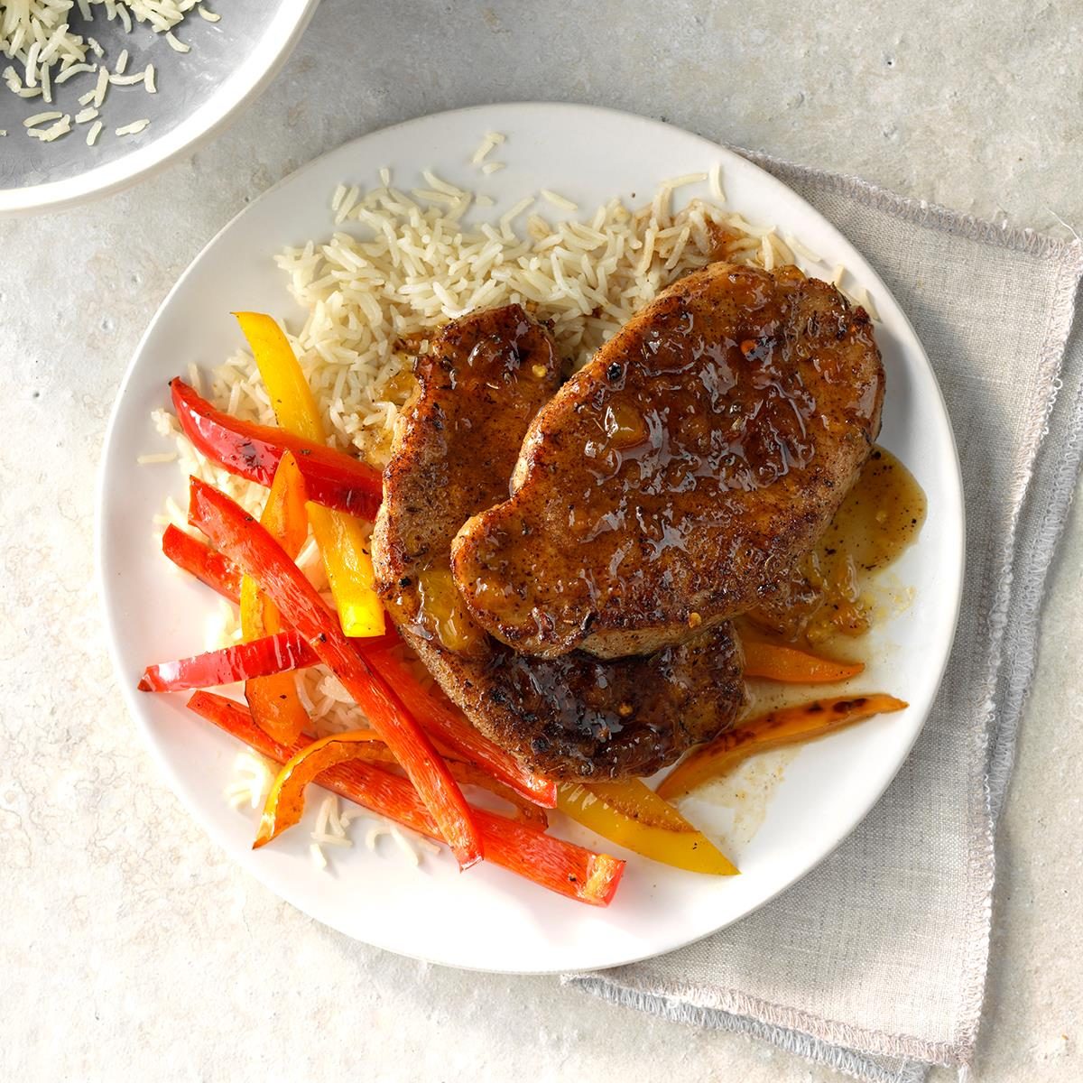 <p>These sweet, spicy chops can be thrown together in minutes, but definitely don't taste like it. Serve it with a side of jasmine rice and you'll feel like you're on a tropical vacation. —Allison Ulrich, Frisco, Texas</p> <div class="listicle-page__buttons"> <div class="listicle-page__cta-button"><a href='https://www.tasteofhome.com/recipes/jamaican-jerk-pork-chops/'>Go to Recipe</a></div> </div>