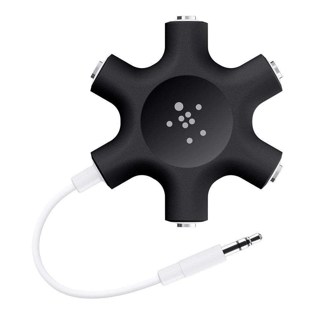 <p><a href="https://www.amazon.com/Belkin-RockStar-5-Jack-Headphone-Splitter/dp/B00E9W11QM/">BUY NOW</a></p><p>$11</p><p>Want to pass time on a long flight by watching a movie with your significant other? Share the same device with up to five sets of earphones with this <a href="https://www.amazon.com/Belkin-RockStar-5-Jack-Headphone-Splitter/dp/B00E9W11QM/" class="ga-track">Belkin Rockstar 5-Jack Multi-Headphone Audio Splitter</a> ($11). The splitter is lightweight, making it easy to take with you on the go. The device also allows you to control mixing and fade-ins so that you and your friends can mix multiple songs.</p>