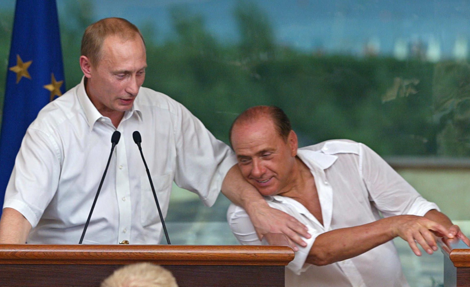 Путин и Берлускони в Ялте