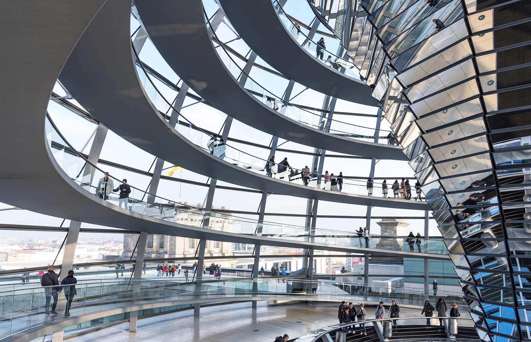 <p>The German capital is well-equipped for wheelchair users, with wide, well-paved and flat pavements, and accessible public transport. If culture’s your bag, make a beeline to Museum Island, or stop off at the Reichstag. The imposing building’s 360-degree domed roof (pictured) is kitted out with a spiraling internal ramp, which also has resting points for manual wheelchairs.</p>