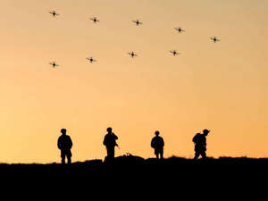 The US Army tested drone swarms in a training exercise, using up to 30 drones. Photo: US Army