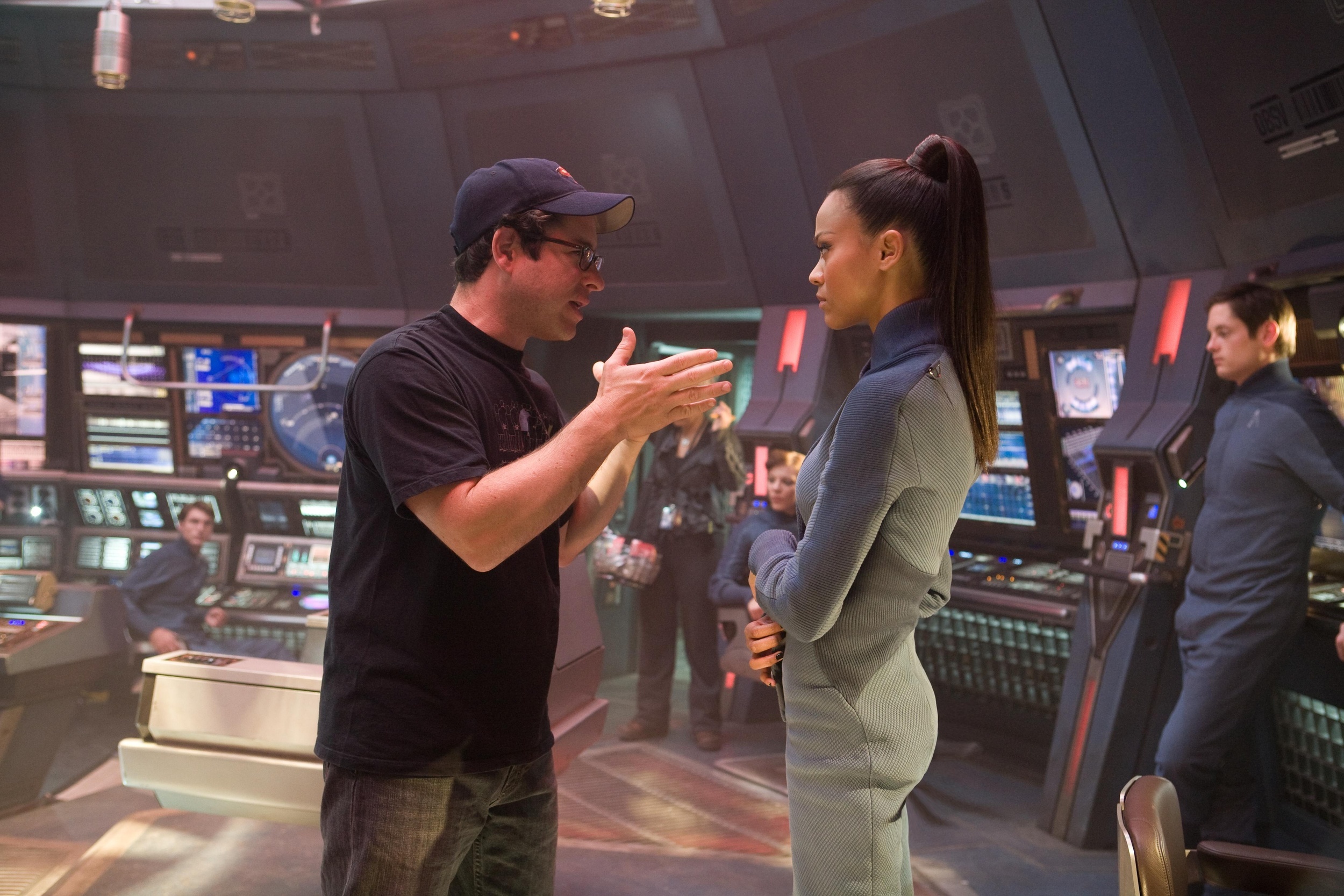 <p>At first, Abrams was just going to produce the film. Eventually, he was talked into directing. Abrams admitted to being more of a <em>Star Wars</em> guy than a <em>Star Trek</em> guy, but he did like the dynamic of Kirk and Spock. He also wanted to make an “optimistic” movie in the wake of the success of <em>The Dark Knight</em>.</p>
