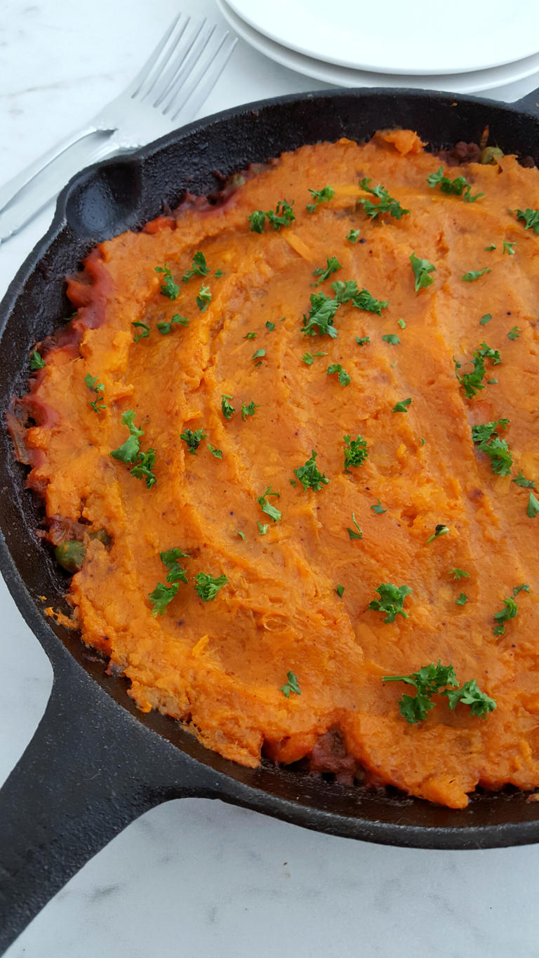 Hot & Hearty Skillet Shepherd's Pie With Sweet Potatoes