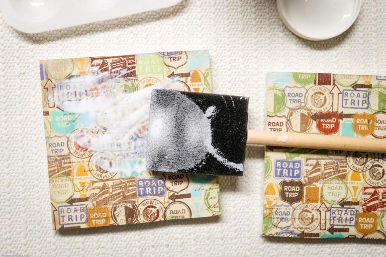 Easy DIY Gift Decoupage Tile Coasters